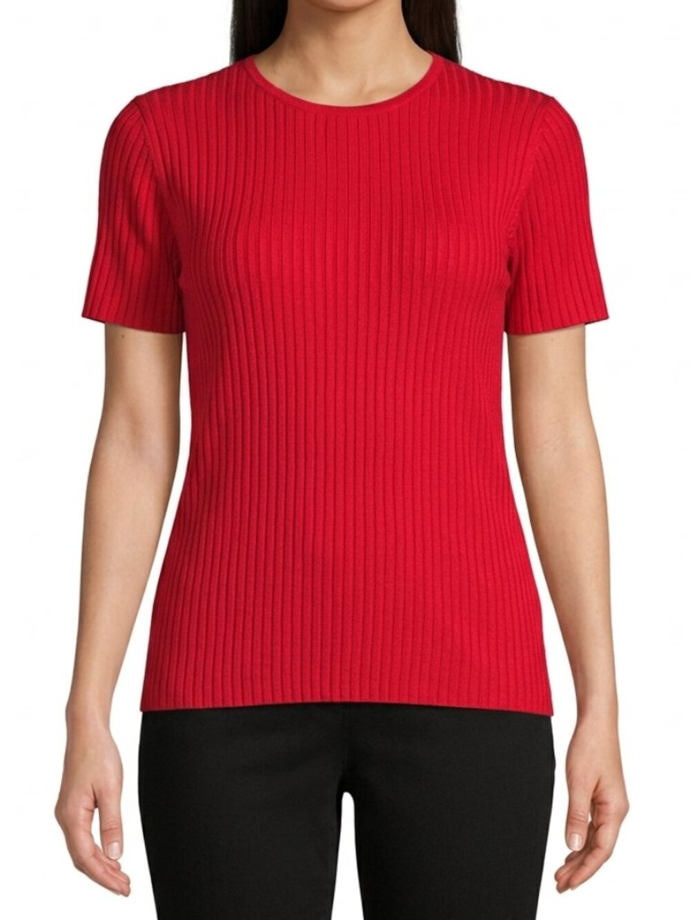 Kevo from Nordstrom NWT Red Silk Ribbed Tee Women's Size M